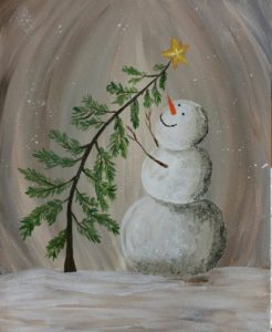 Snowman reach for the star at the Paint Shack