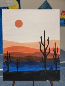 Southwest surprise fun painting at the Paint Shack studio in Eau Claire 