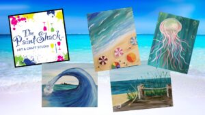 beach painting at the Paint Shack in Eau Claire WI