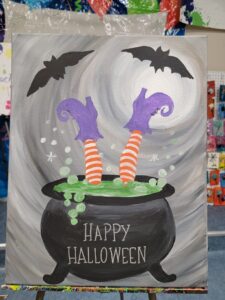 Witches Cauldron Happy Halloween at the Paint Shack