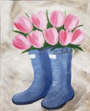 Tulips and Rainboots blue