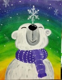 Winter Polar Bear with Snowflake
