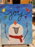 Winter - Snowman with joy Lights