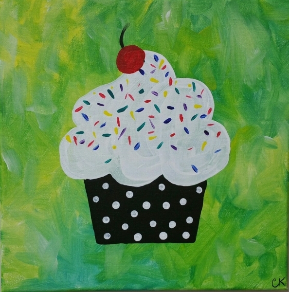Cupcake - black polka dot