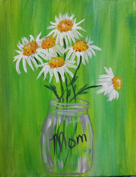 Mason Jar of Daisies for Mom