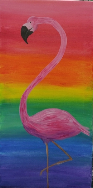 Rainbow Flamingo 10x20