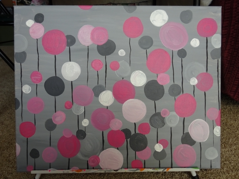 Circle Abstract - pink/gray