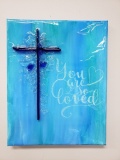 Cross - you are loved cross with shattered glass