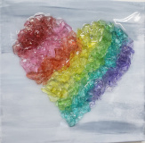 Rainbow heart - colored glass
