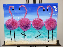 Flamingo party with Shattered glass
