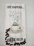 Xcelent Guest Creation -Life Happens Coffee helps verticle) made with shattered glass