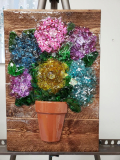 Xcelent Guest Creation -flower pot and stained wood