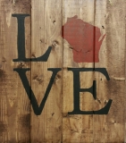 Wood LOVE with Wisconsin (14x16)