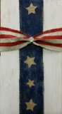 Wood Burlap Cross - flag (10x19)