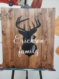 Wood Name  board  Deer