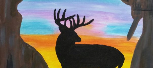 Deer painting at the Paint Shack in Eau Claire