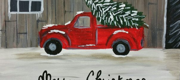 The best Red Truck painting at the Paint Shack in Eau Claire