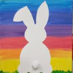 $20 Rainbow bunny Sign and canvas