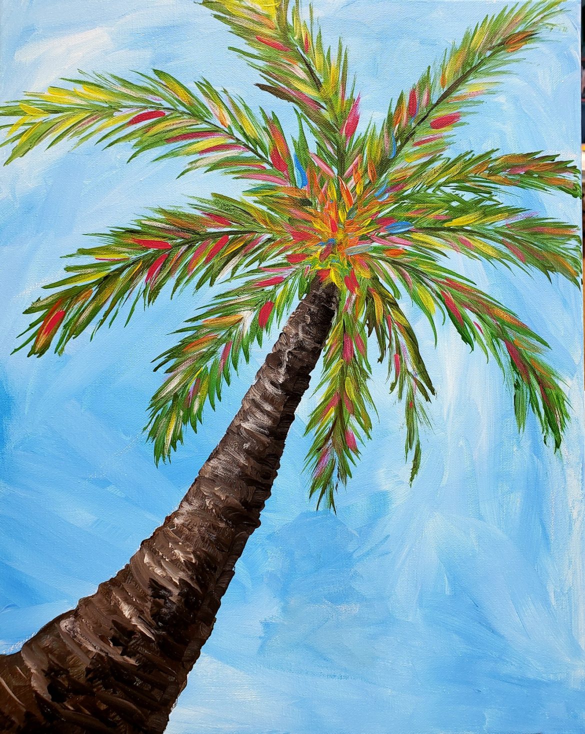 Colorful Palm Tree at the Paint Shack making creative memories