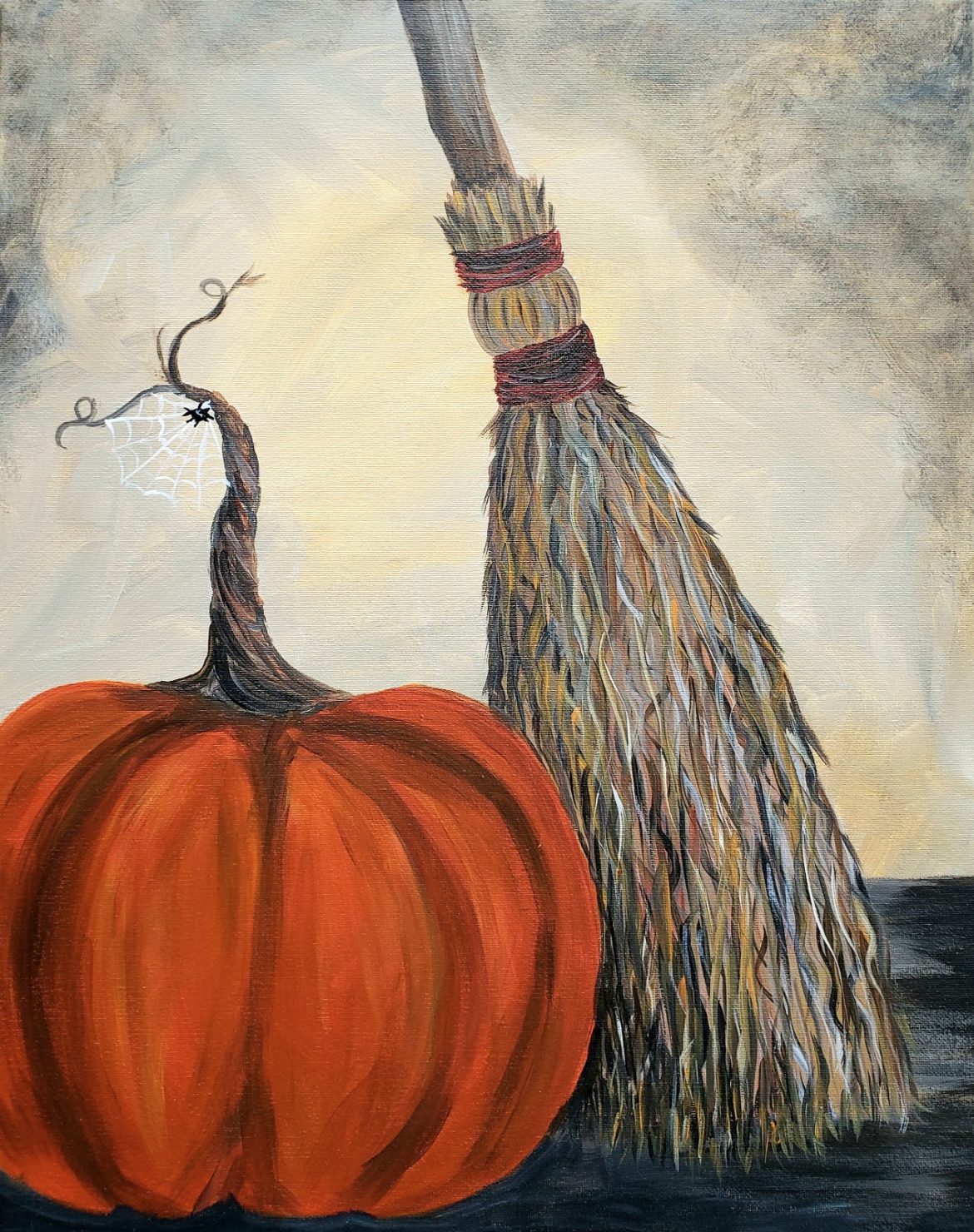 Broom and Pumpkin at the Paint Shack in Eau Claire