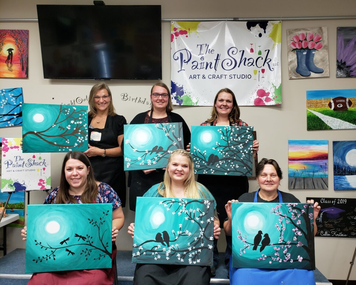 painting party fun at the Paint Shack in Eau Claire WI