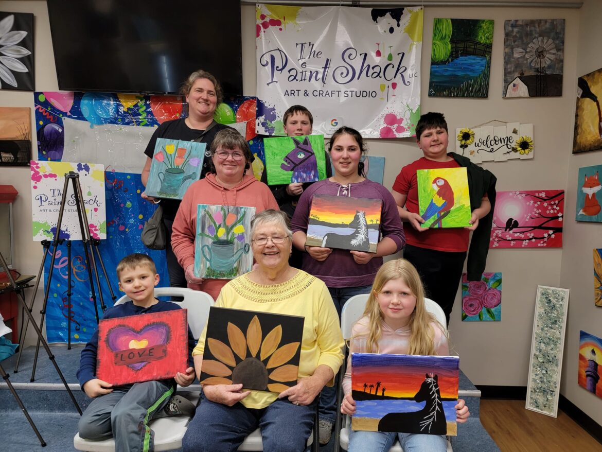 Fun open painting at the paint shack in Eau Claire acrylic painting