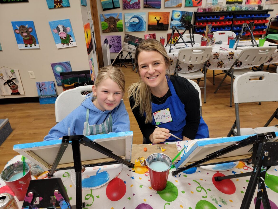 a fun and lovely time making creative memories with paint at the Paint Shack in Eau Claire, WI